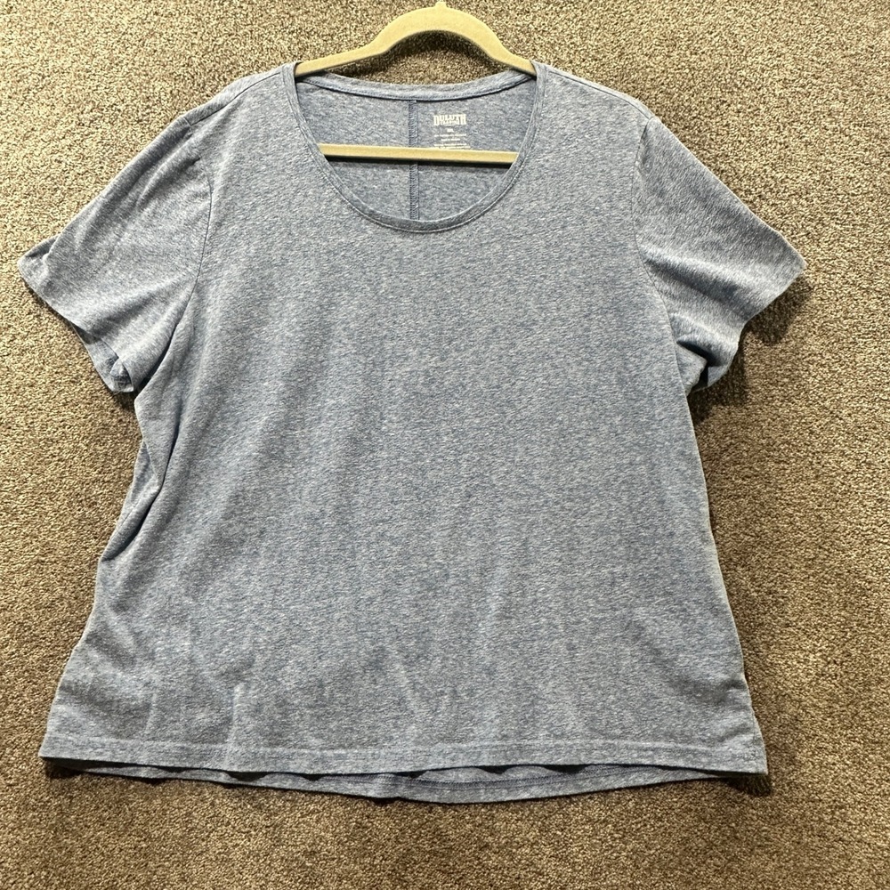 Duluth Trading T-Shirt Top Women XXL Blue Lightweight Scoop Neck Casual
